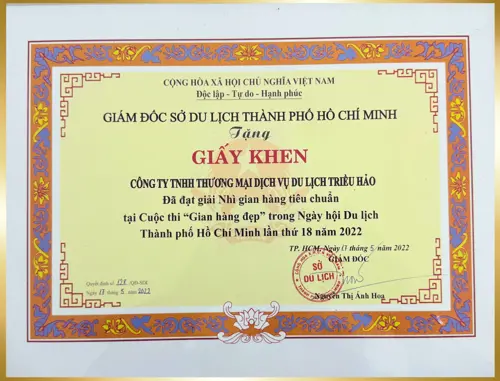 Vinh Danh Triều Hảo Với Giải Nhì Gian Hàng Đẹp Tại Ngày Hội Du Lịch Tp.hcm 2022